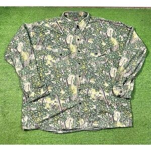 Vintage Ranger Camo Shirt 2XL 90s Bushlan Camo Southwest Texas Hunting Button Up